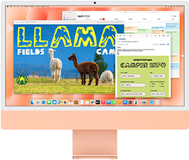 جهاز iMac برتقالي اللون متجهًا للأمام