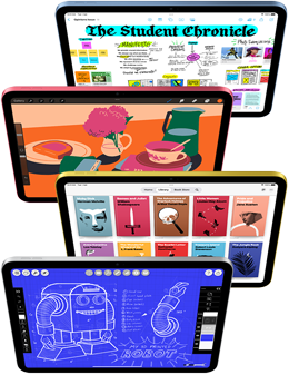تعرض شاشات iPad الأمامية مجموعة متنوعة من تطبيقات Apple وتطبيقات App Store