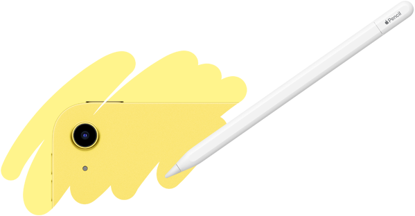 يكشف قلم Apple Pencil عن الجزء الخلفي من جهاز iPad، ويعرض الكاميرا الخلفية