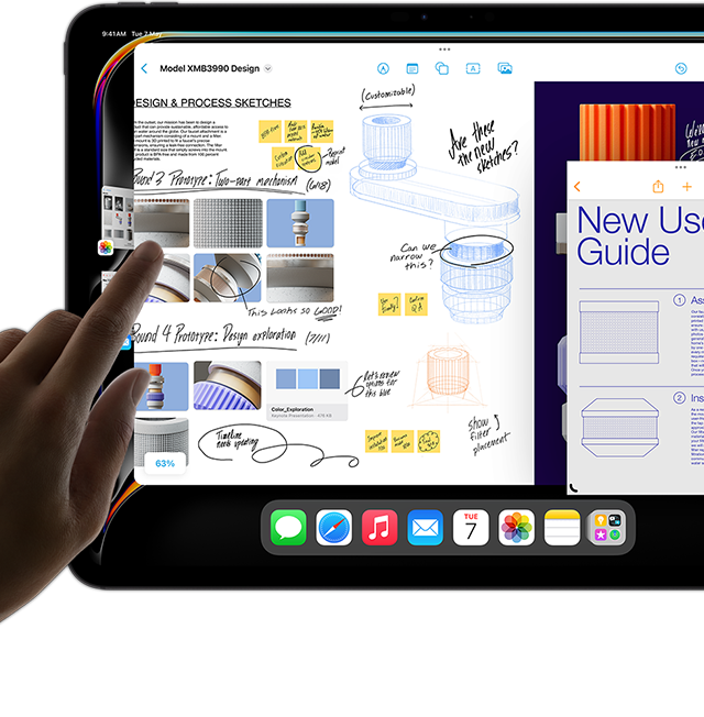 يُظهر عرض تعدد المهام في نظام التشغيل iPadOS على iPad Pro تطبيقات متعددة تعمل في وقت واحد.