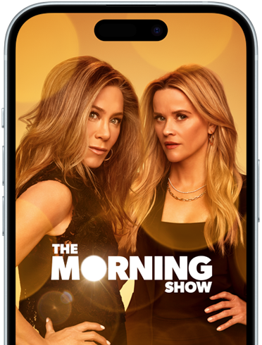 iPhone 15 مع Apple TV+ الذي يعرض مسلسل The Morning Show