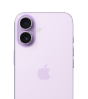iPhone 17، الجزء الخلفي الخارجي، لون أرجواني، نظام كاميرا Dual Fusion في أعلى اليسار