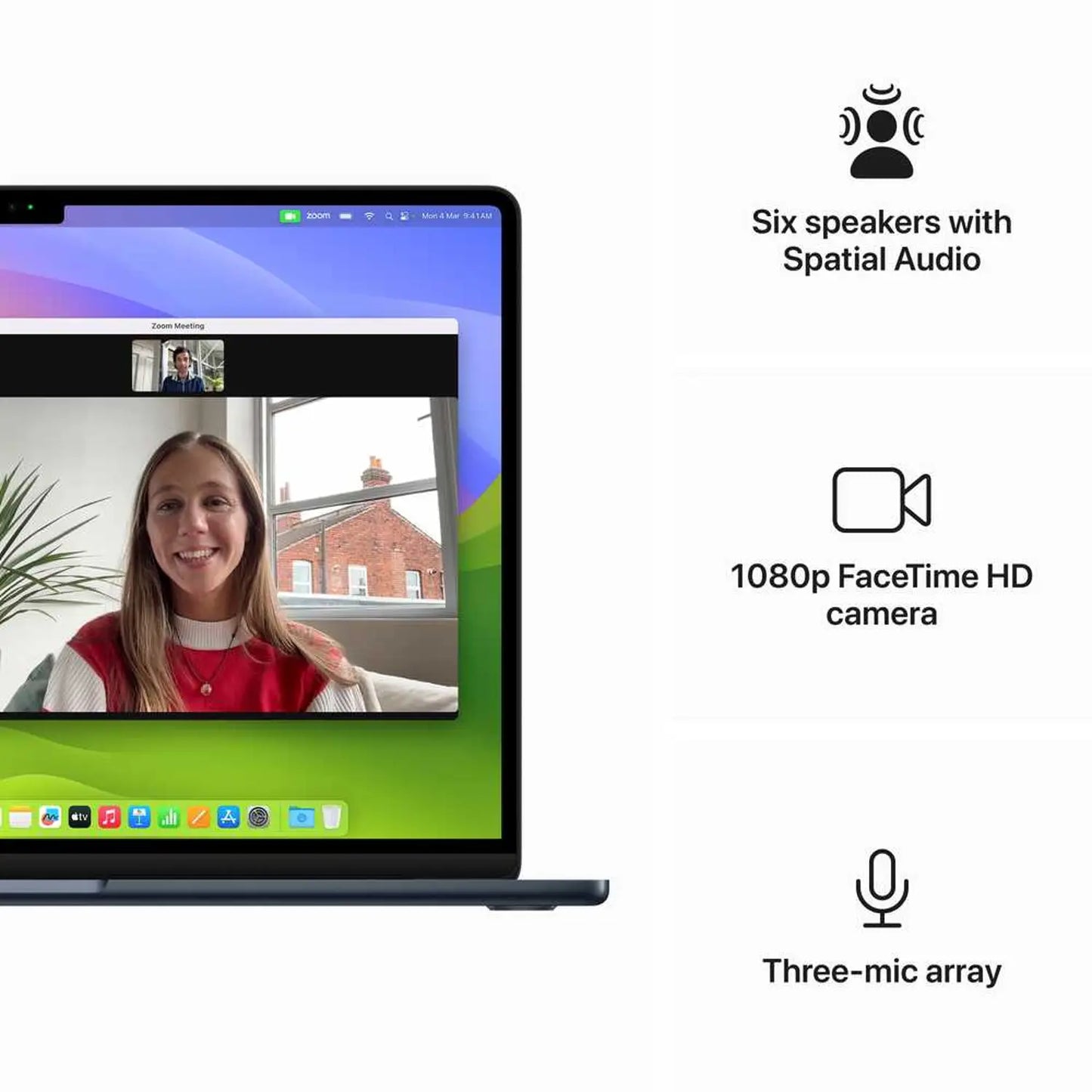 15-inch MacBook Air: Apple M3 chip with 8-core CPU and 10-core GPU, 16GB, 256GB SSD - Midnight