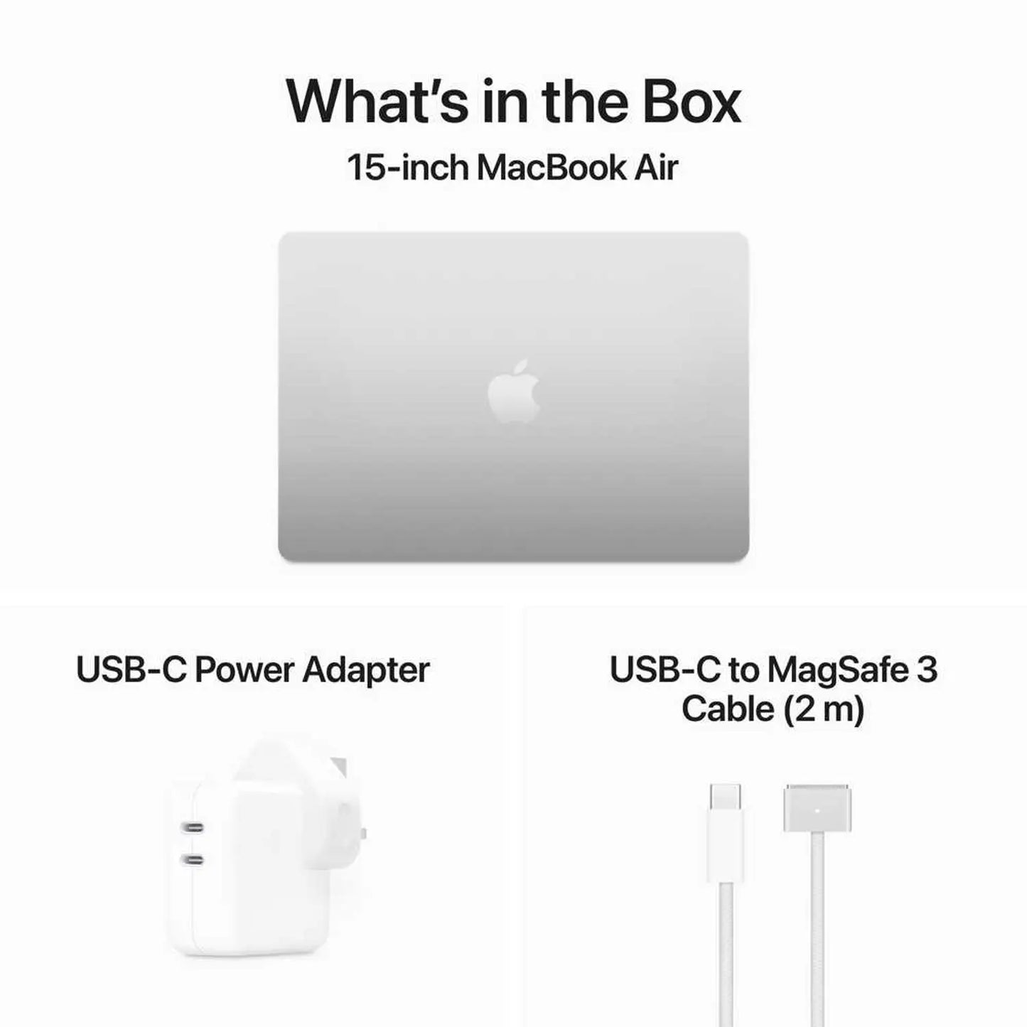 15-inch MacBook Air: Apple M3 chip with 8-core CPU and 10-core GPU, 8GB, 256GB SSD - Silver