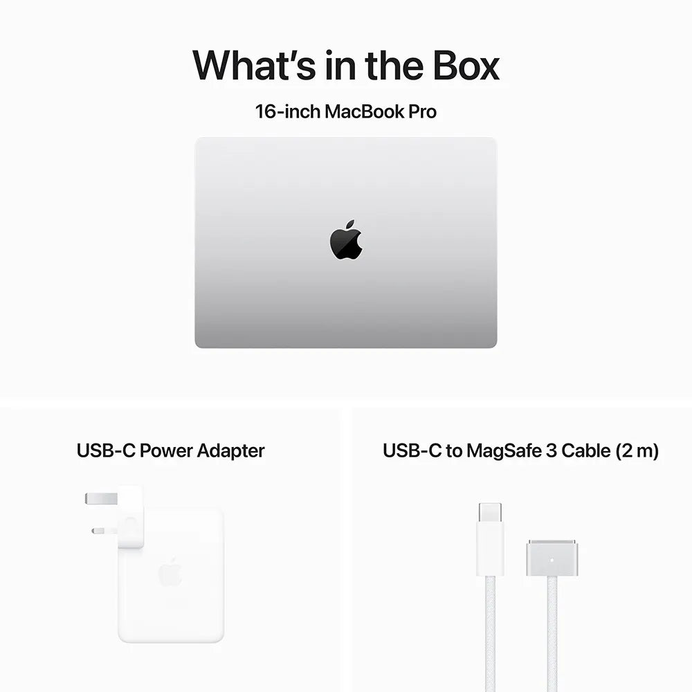 16-inch MacBook Pro: Apple M3 Pro chip with 12-core CPU and 18-core GPU, 18GB, 512GB SSD - Silver