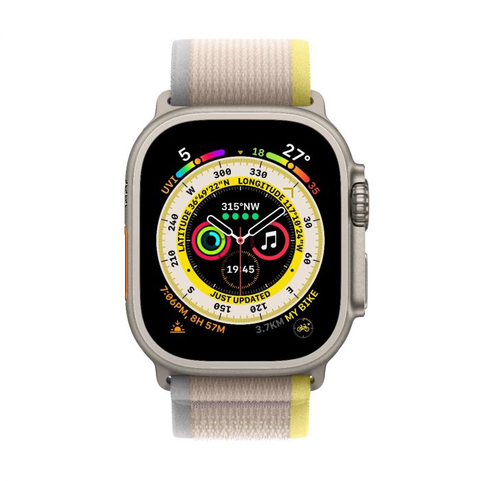 ☆ Apple Watch 49mmケース用イエロー/ベー - M/L 280 Apple Refurbished Watch Ultra (GPS + Cellular) 49mm Titanium